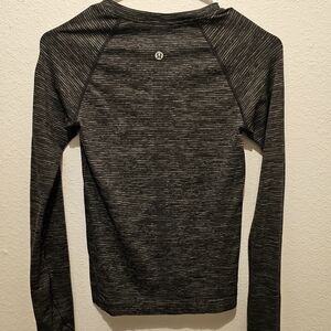 Lululemon Athletica Charcoal Striped Long Sleeve Shirt